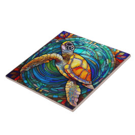 Estilo de vidro retido Tartaruga marinha havaiana