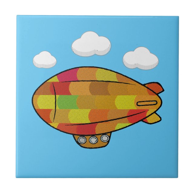 Estilo de Vintage Bonito Desenho do Balão Blimp (Frente)
