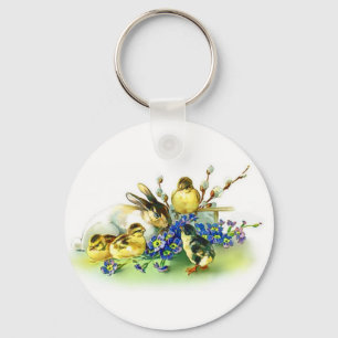 Estilo de Vintage - Chaveiro de Coelhinho de Pásco