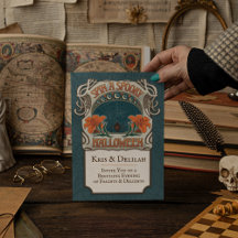 Estilo de Vintage Convite de Dia das Bruxas Escuro