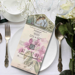 Estilo de Vintage - Foto do Código QR Floral da Or