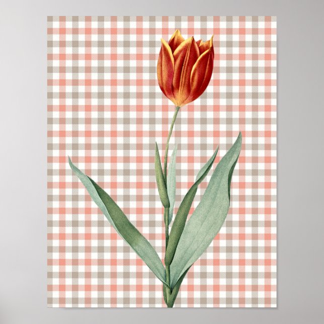 Estilo de Vintage Tulip de Arte Gráfica Poster (Frente)