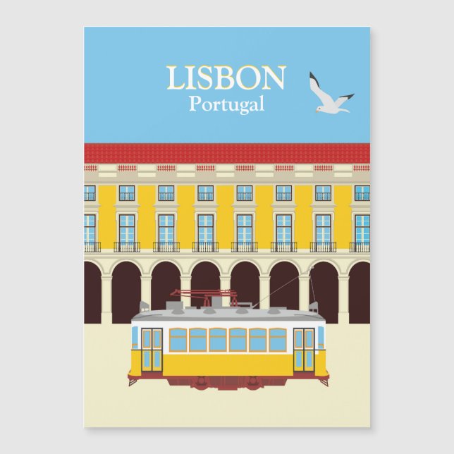 Estilo de vintagem do elétrico amarelo de Lisboa (Frente)