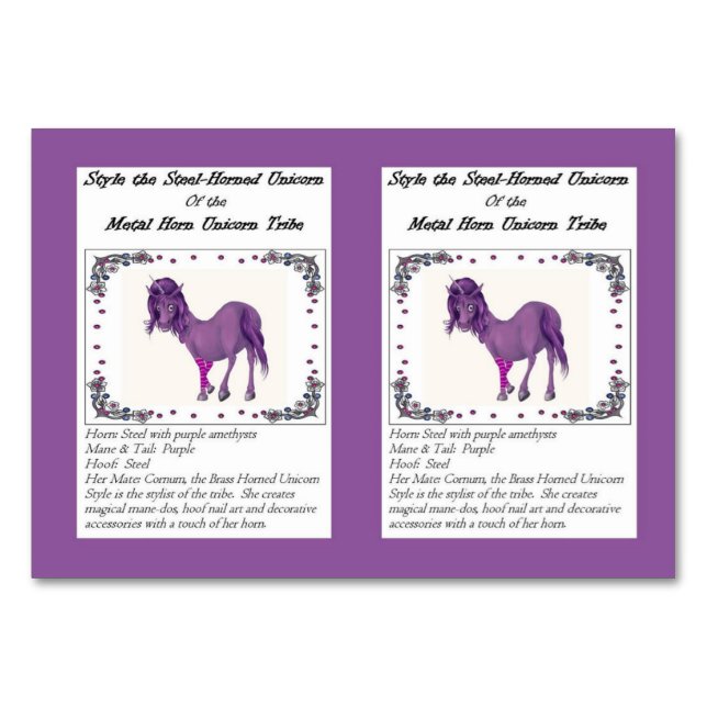 Estilo do Cartão de Comercialização Unicorn de Aço (Frente)