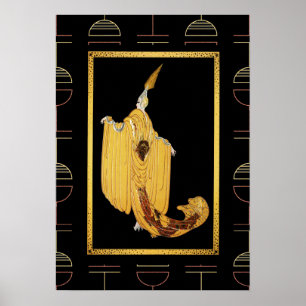 Estilo Erte Deco Poster - Dourado/Amarelo