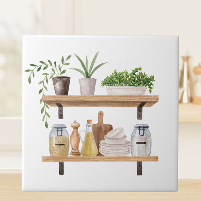 Estilo Escandinavo Da Cozinha De Aquarela (Close up)