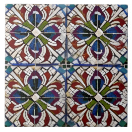 Estilo Espanhol Simulado Mosaico Azul Verde