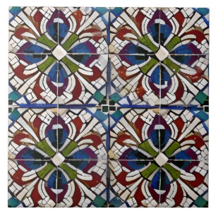 Estilo Espanhol Simulado Mosaico Azul Verde