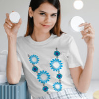 Estilo feminino casual geométrico do Oceano Azul F