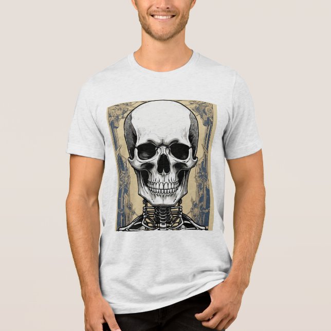 "Estilo Grim: Skeleton Portrait T-Shirt" (Frente)