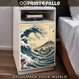 Estilo Hokusai onda japonesa, tinta em papel de ar