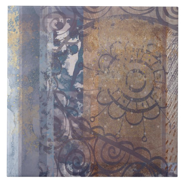 Estilo industrial do loft azul-marrom artístico (Frente)