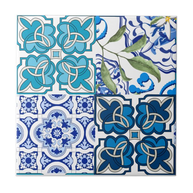 estilo italiano, azulejo cerâmico vibrante (Frente)