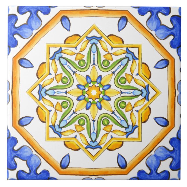 Estilo italiano,azulejos,majolica Impressão de tud (Frente)