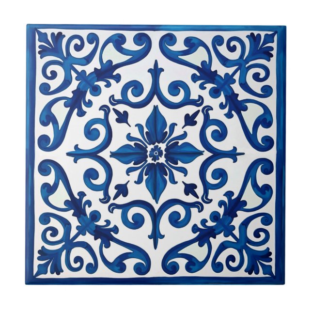 estilo italiano,Mediterrâneo,mosaico,azul, (Frente)