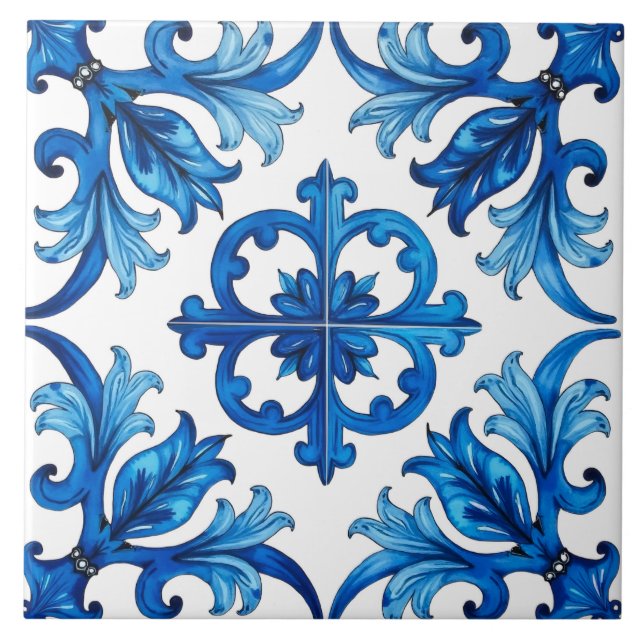 estilo italiano,Mediterrâneo,mosaico,azul, (Frente)
