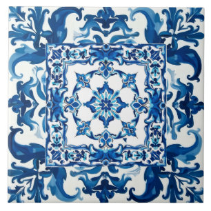 estilo italiano,Mediterrâneo,mosaico,azul,