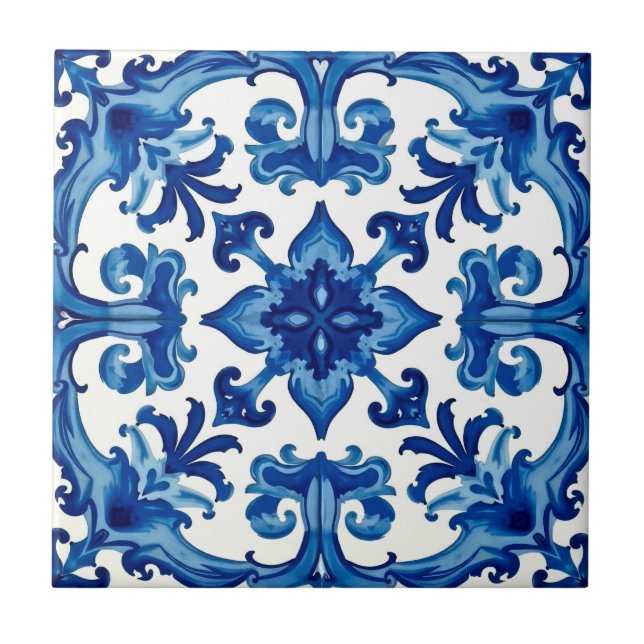 estilo italiano,Mediterrâneo,mosaico,azul, (Frente)
