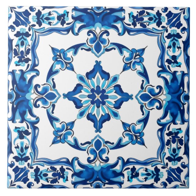 estilo italiano,Mediterrâneo,mosaico,azul, (Frente)