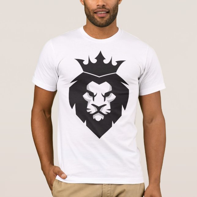 Estilo Leão Preto e Branco com Camiseta Coroa (Frente)