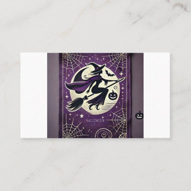Estilo Limitado 🌙 Cartão de Bruxa Elegante (Frente)