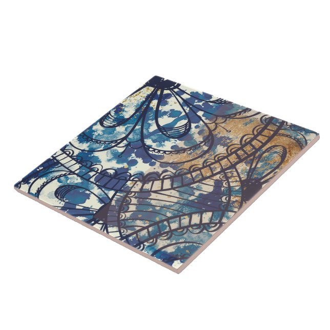 Estilo loft branco-azul com padrão (Lateral)