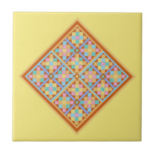 Estilo marroquino diamante geométrico em amarelo c