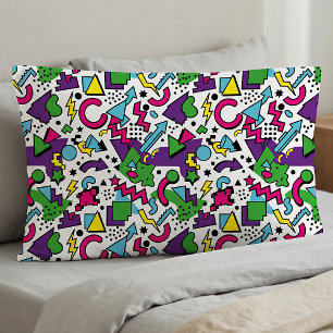 Estilo Memphis em Roxo Turquesa Verde Retro dos An