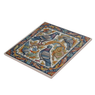 Estilo mosaico romano Pombos Azulejo cerâmico