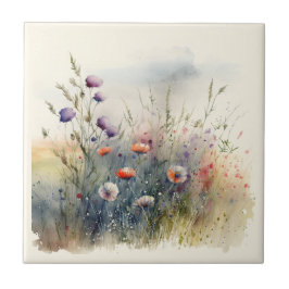Estilo natural Flores de campo Azulejo cerâmico