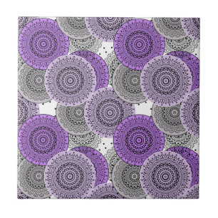 Estilo oriental de mandala árabe com padrão roxo r