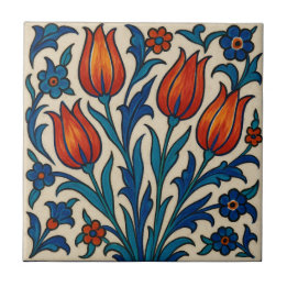 Estilo Pintado À Mão Iznik Tulips