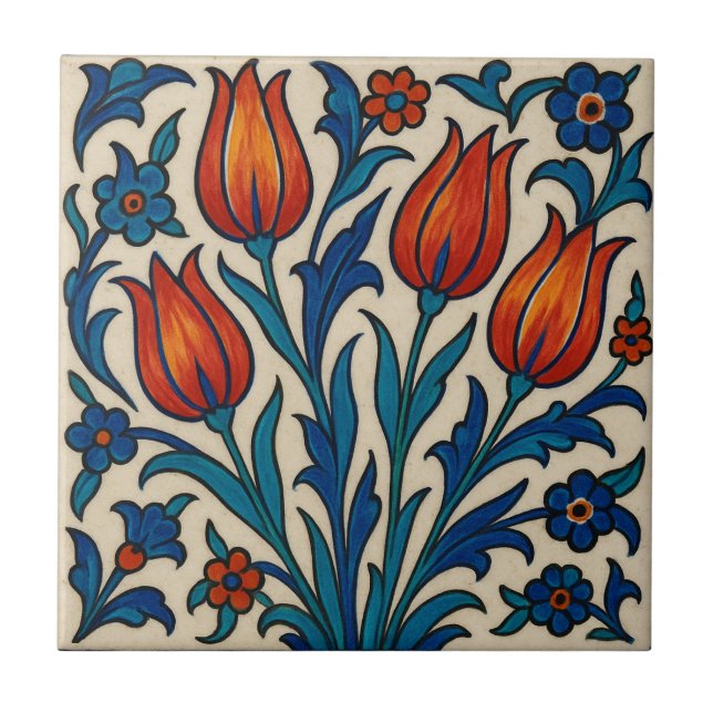 Estilo Pintado À Mão Iznik Tulips (Frente)