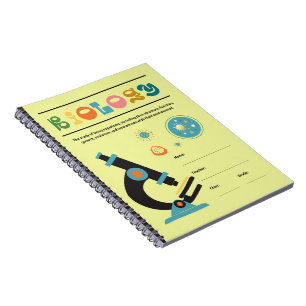 Estilo Retro Colorido Caderno Espiral de Biologia