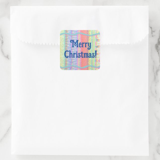 Estilo Retro Etiqueta de Natal Feliz (Bolsa)