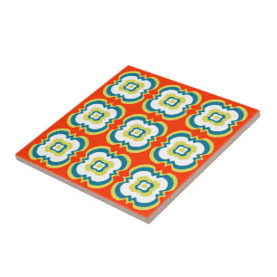Estilo Retro Padrão Verde Laranja Brilhante Brilh