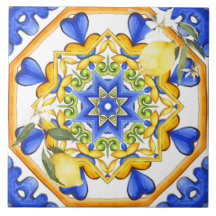 Estilo siciliano,limões,majolica