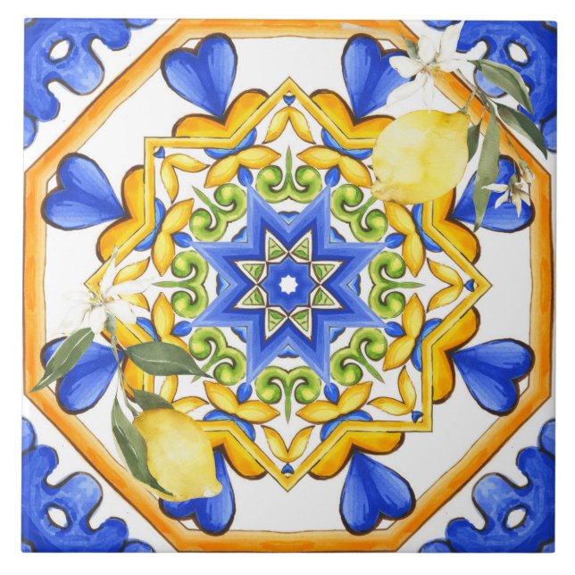 Estilo siciliano,limões,majolica (Frente)