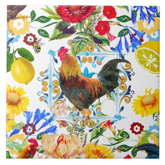 Estilo siciliano,majolica,limões                (Frente)