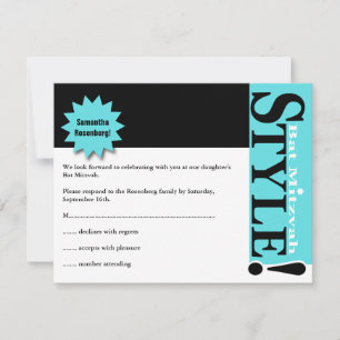 Estilo! Teal de Placa de Resposta RSVP da Revista 