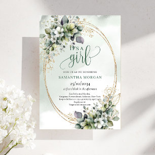 Estilo Verde Empoeirado de Folhagem É um Convite d