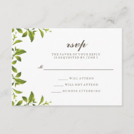 Estilo Verde Folhas Botânicas Casamento RSVP