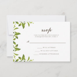 Estilo Verde Folhas Botânicas Casamento RSVP