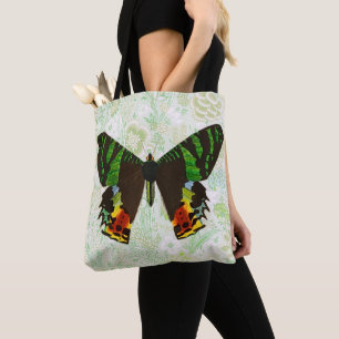 Estilo Vintage Borboleta Colorida Tote Floral Bag
