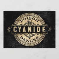 Estilo Vintage Cyanide Poison Label Convite