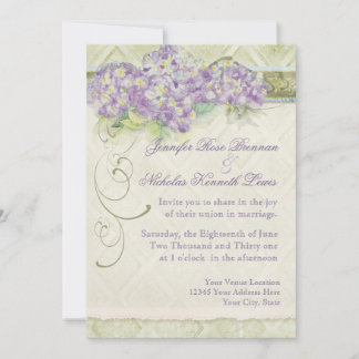 Estilo Vintage Lilac Hydrangea - Convite para Casa