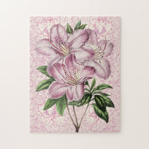 Estilo Vintage Lily Bunch Mauve Quebra-cabeça Rosa