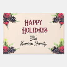 Estilo Vintage Pine Cone & Berries Natal