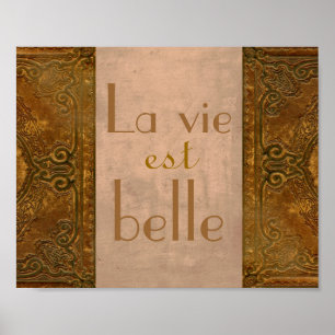 estilo vintage poster cotação francesa em tons sep