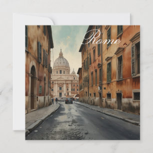 Estilo Vintage Roma Viagem Italiana Aquarela